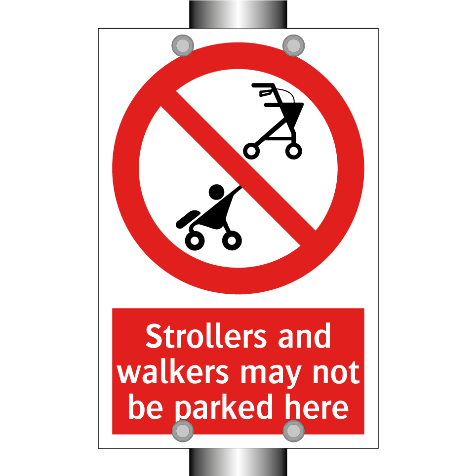 Strollers and walkers may not be parked here