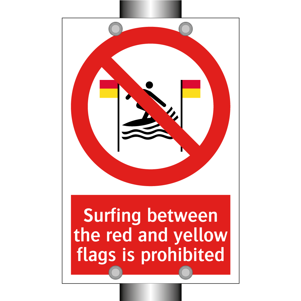 Surfing between the red and yellow flags is prohibited