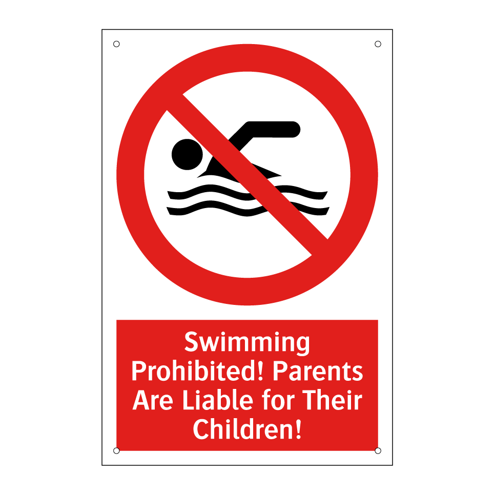 Swimming Prohibited! Parents Are Liable for Their Children!