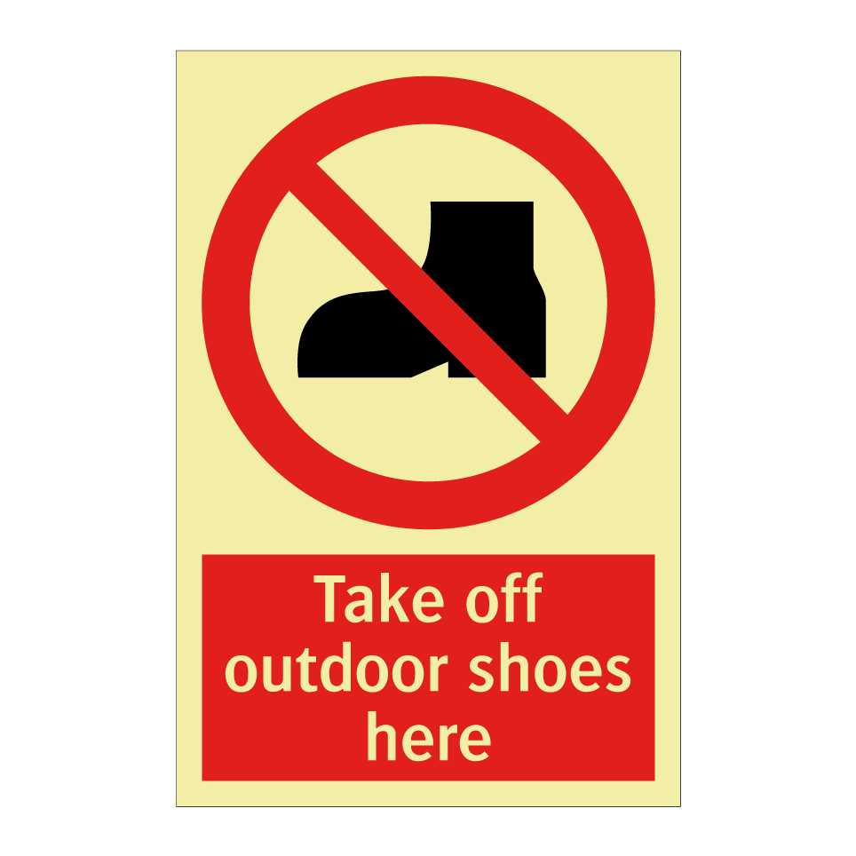 Take off outdoor shoes here