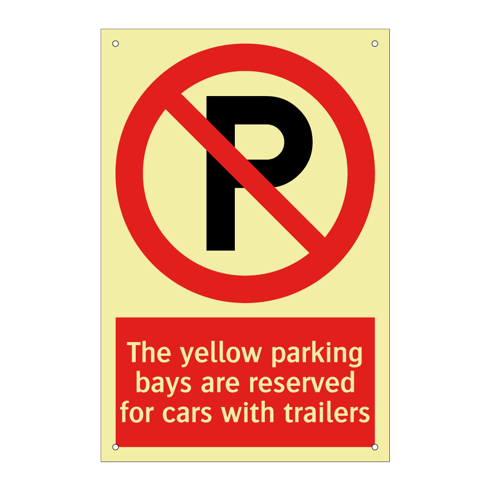 The yellow parking bays are reserved for cars with trailers