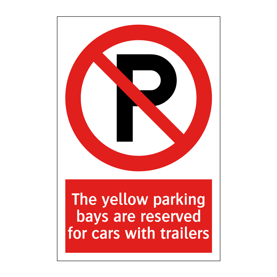 The yellow parking bays are reserved for cars with trailers