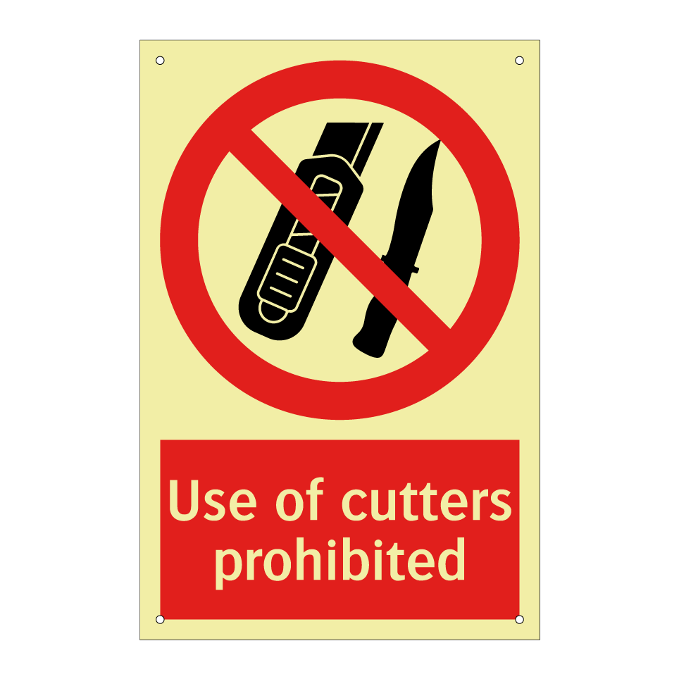 Use of cutters prohibited