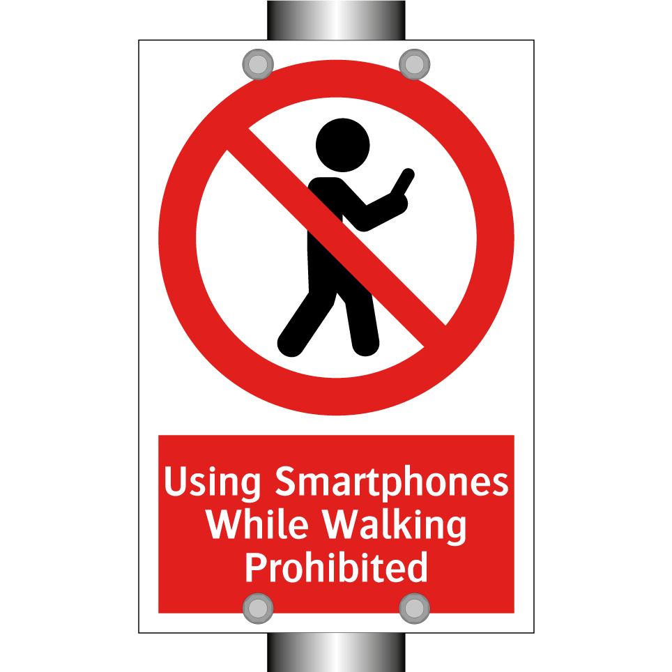 Using Smartphones While Walking Prohibited