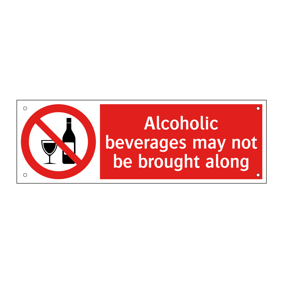 Alcoholic beverages may not be brought along