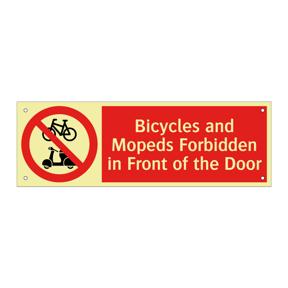 Bicycles and Mopeds Forbidden in Front of the Door