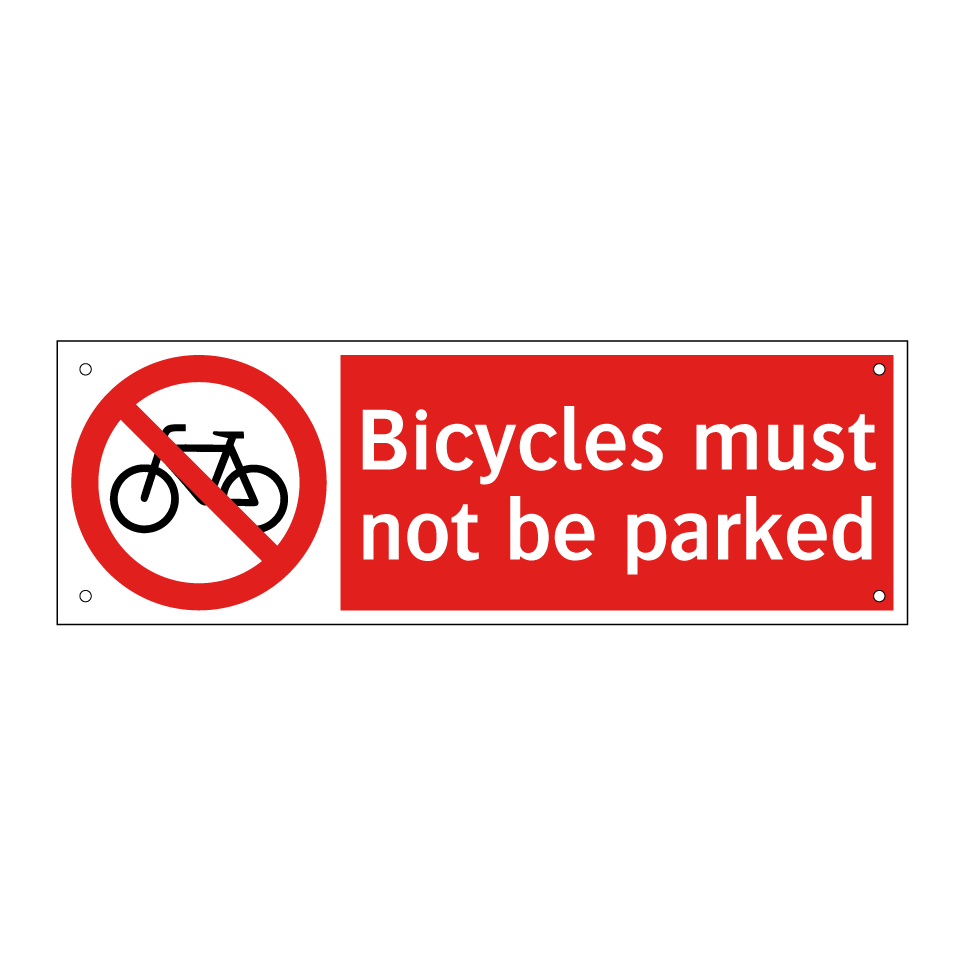 Bicycles must not be parked