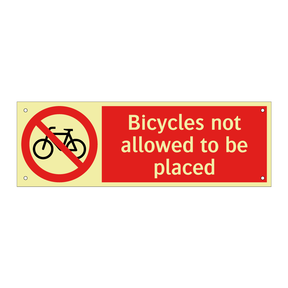 Bicycles not allowed to be placed