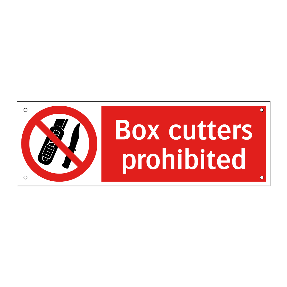 Box cutters prohibited