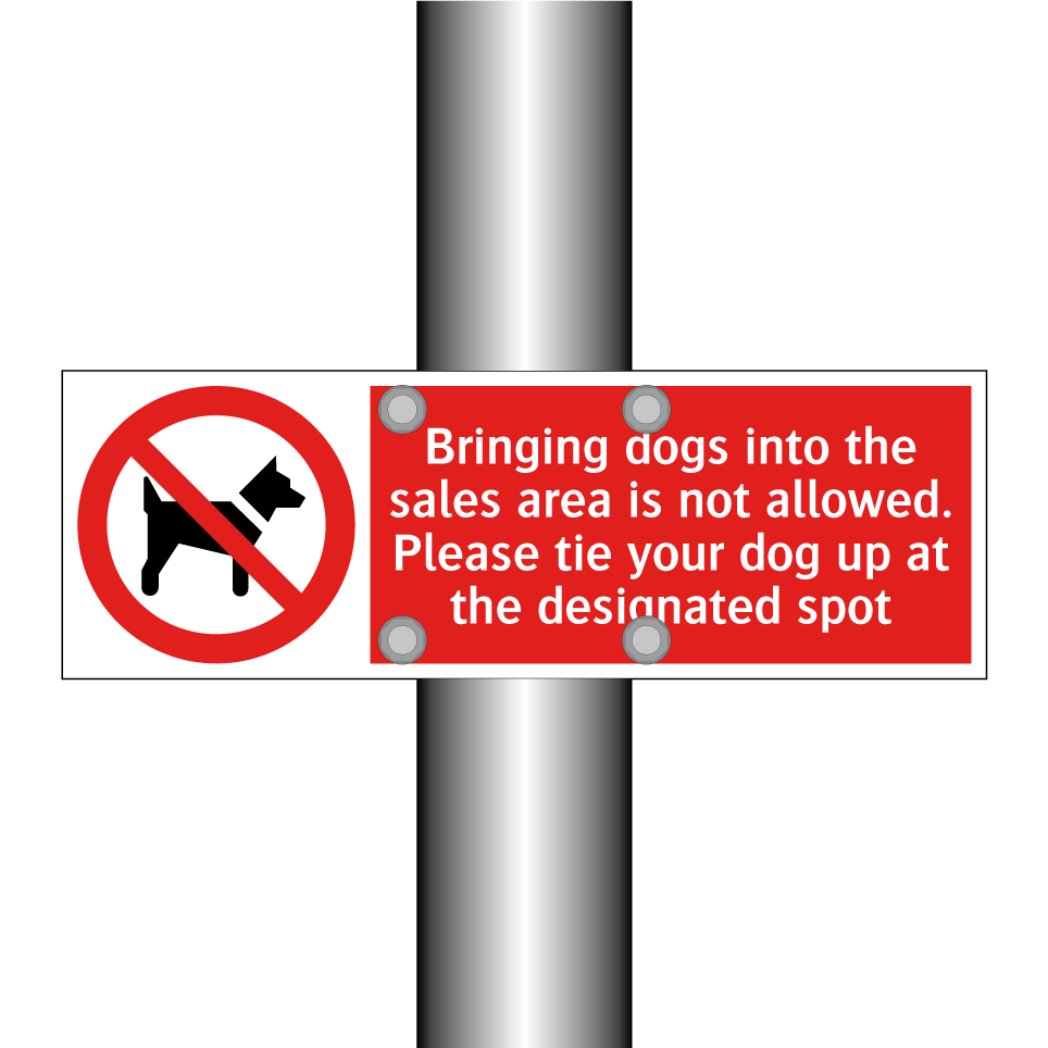 Bringing dogs into the sales area is not allowed. Please tie your dog up at the designated spot