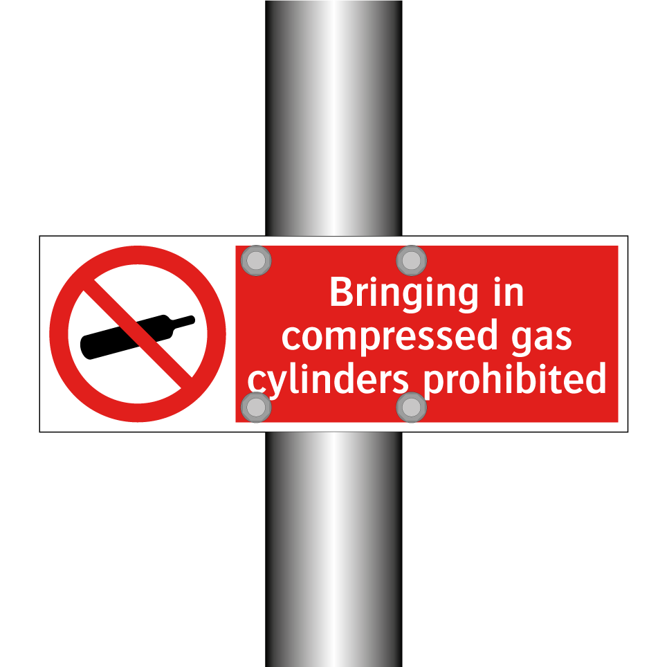 Bringing in compressed gas cylinders prohibited