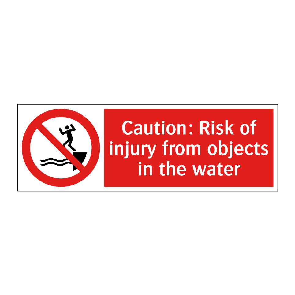 Caution: Risk of injury from objects in the water