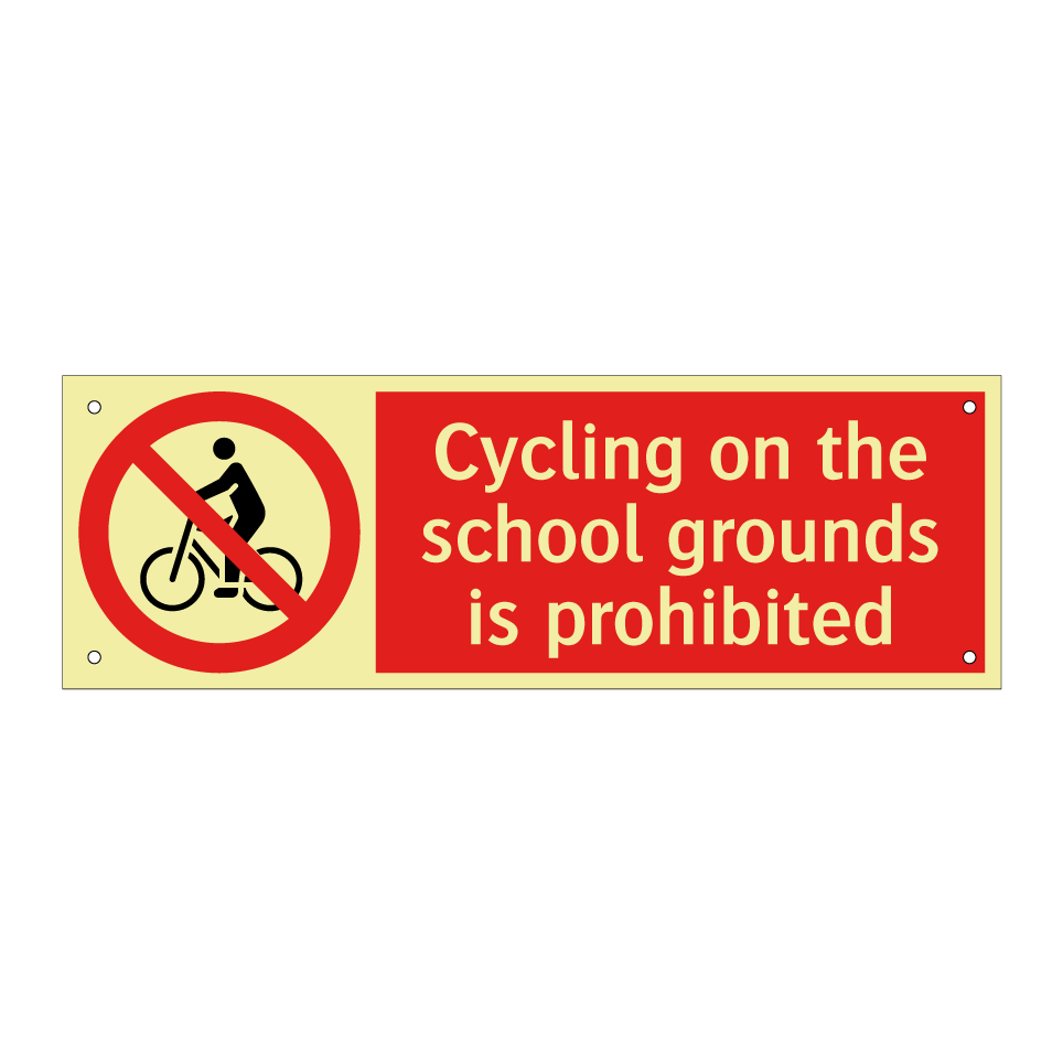 Cycling on the school grounds is prohibited