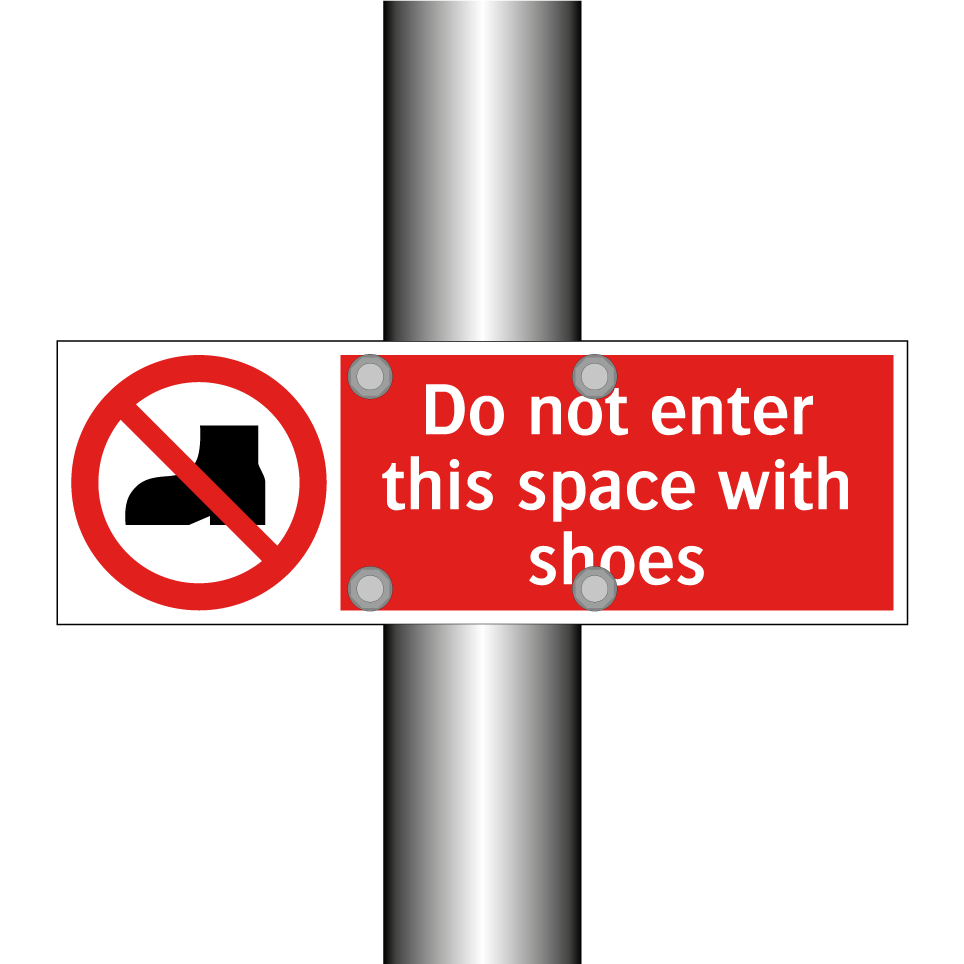 Do not enter this space with shoes