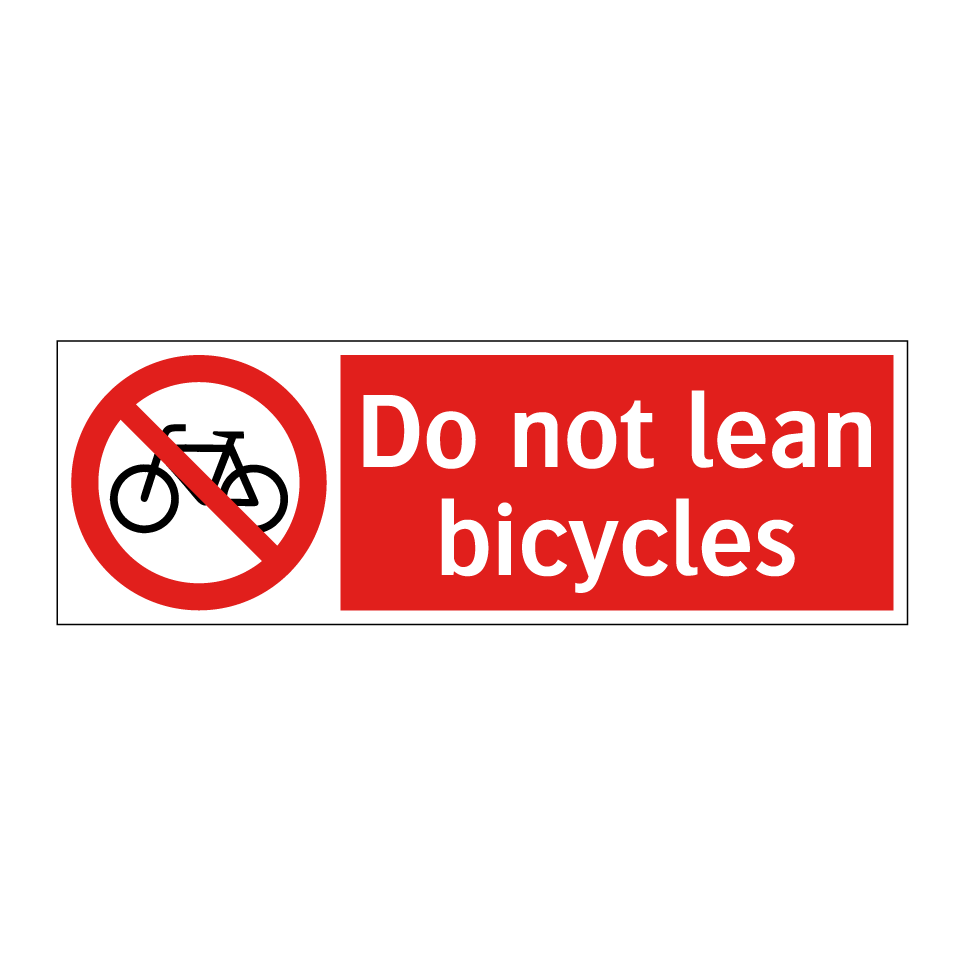 Do not lean bicycles