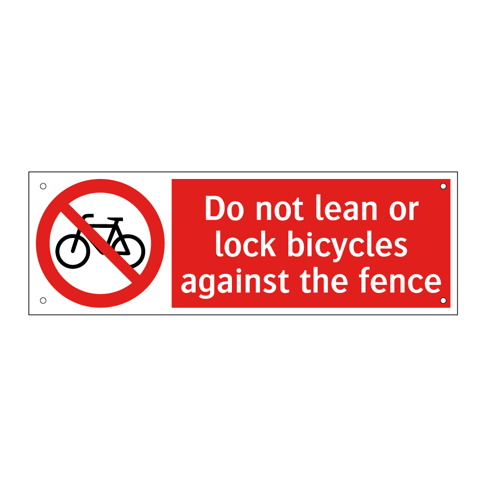 Do not lean or lock bicycles against the fence