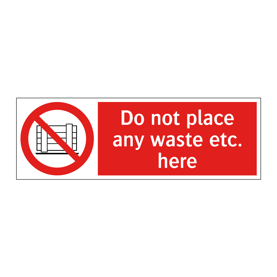 Do not place any waste etc. here