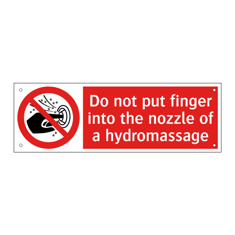 Do not put finger into the nozzle of a hydromassage