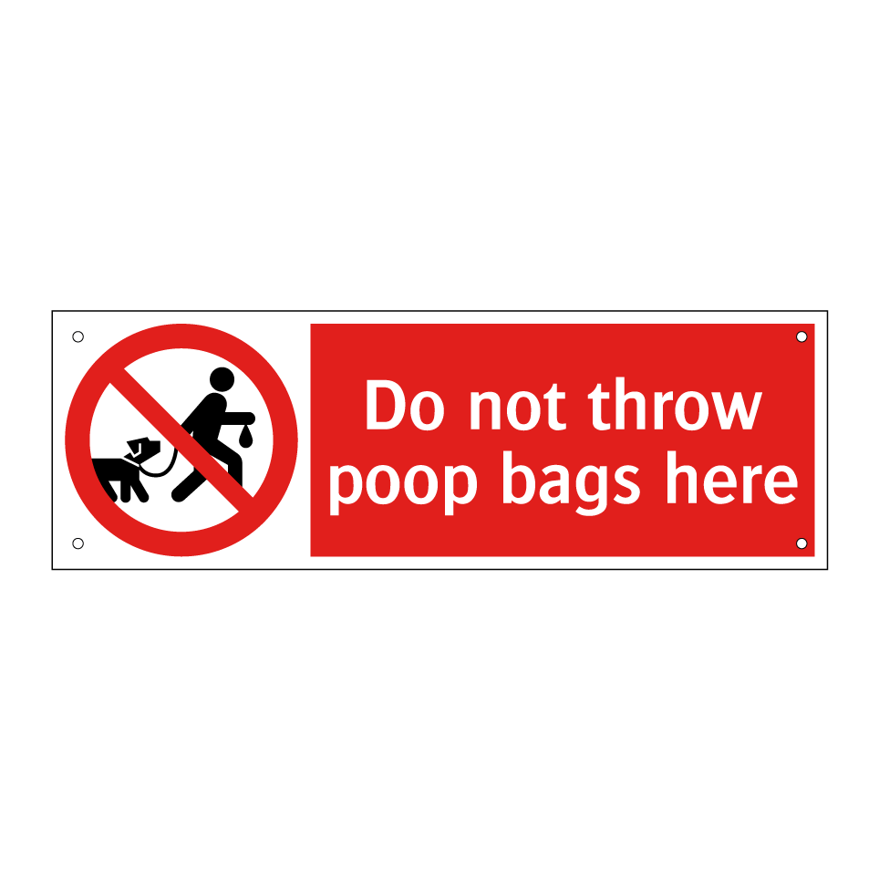 Do not throw poop bags here