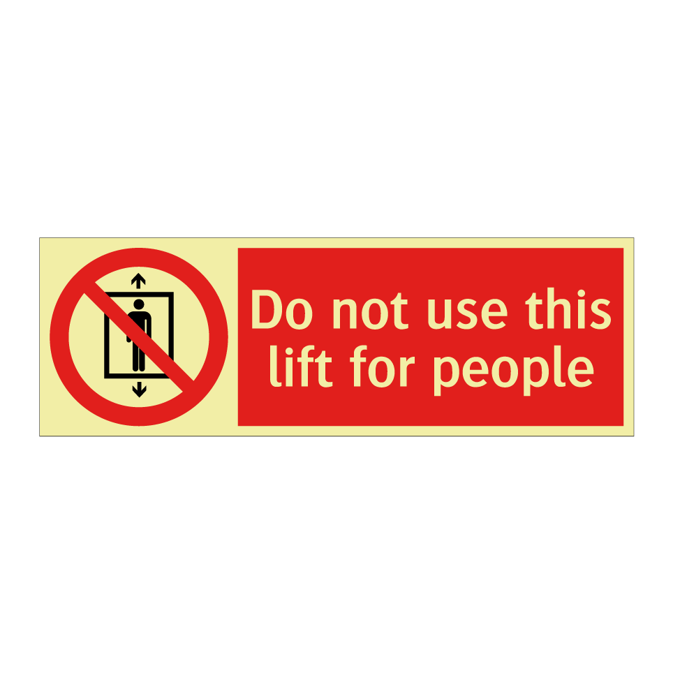 Do not use this lift for people