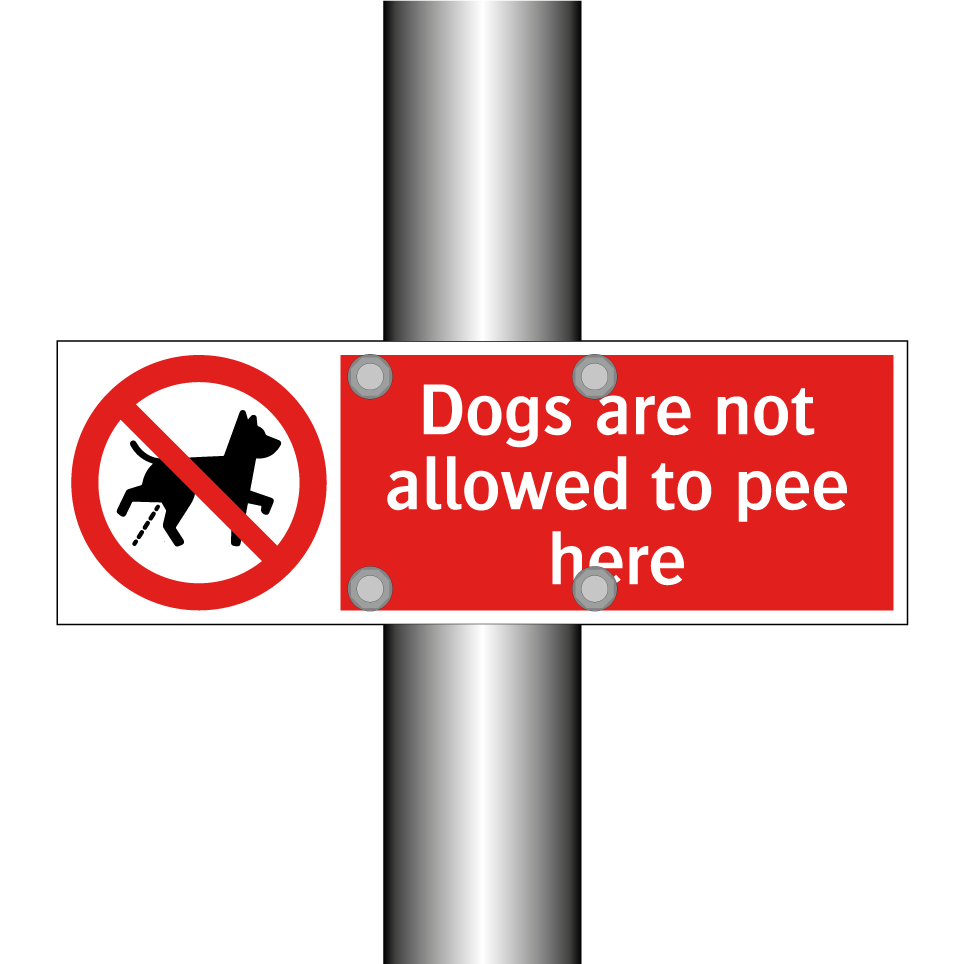 Dogs are not allowed to pee here