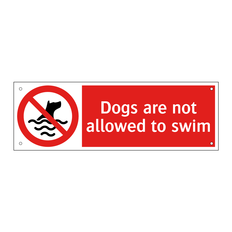 Dogs are not allowed to swim