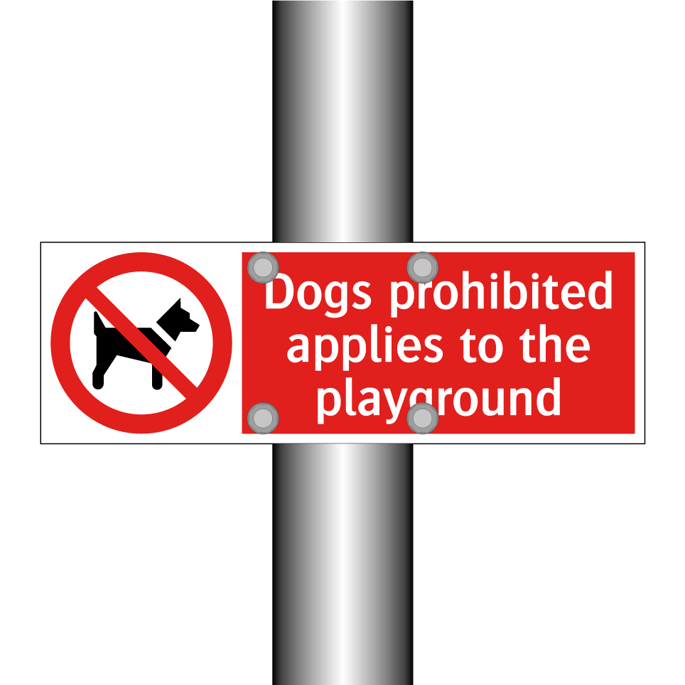 Dogs prohibited applies to the playground