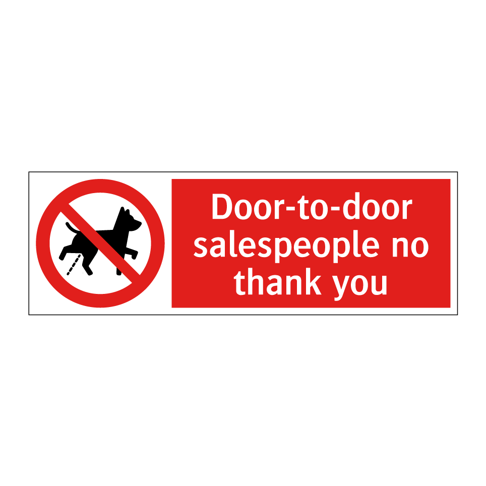 Door-to-door salespeople no thank you
