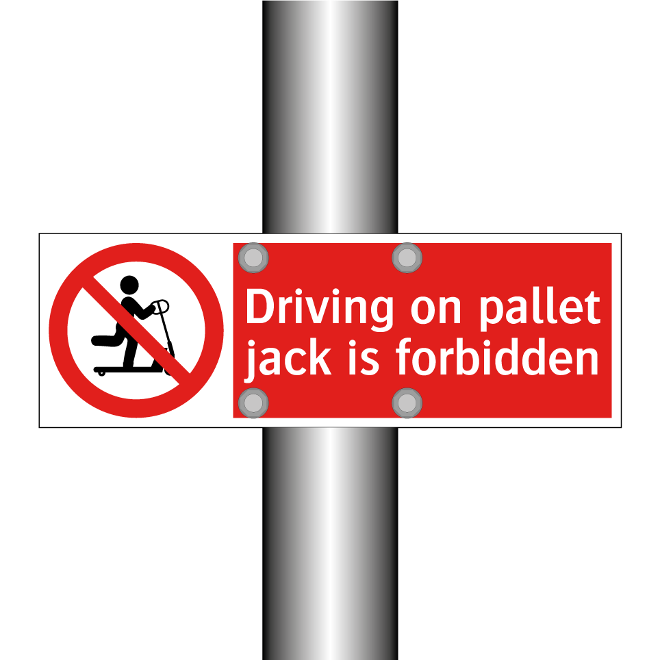 Driving on pallet jack is forbidden