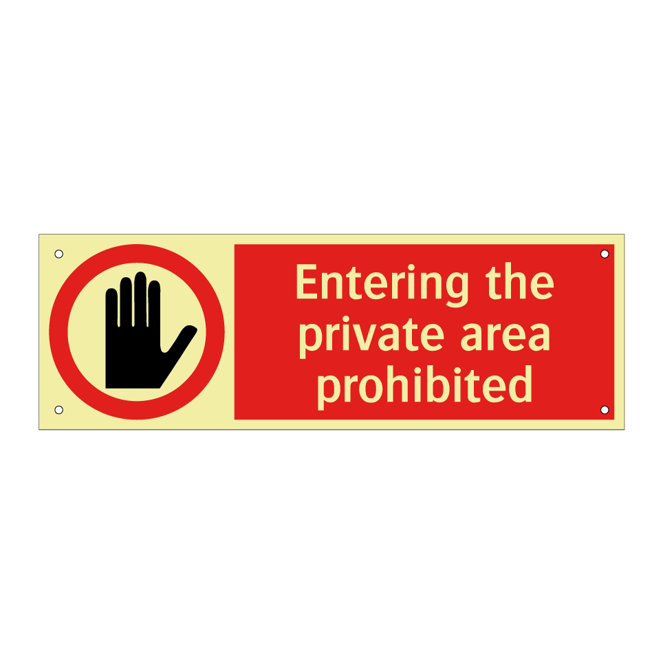 Entering the private area prohibited