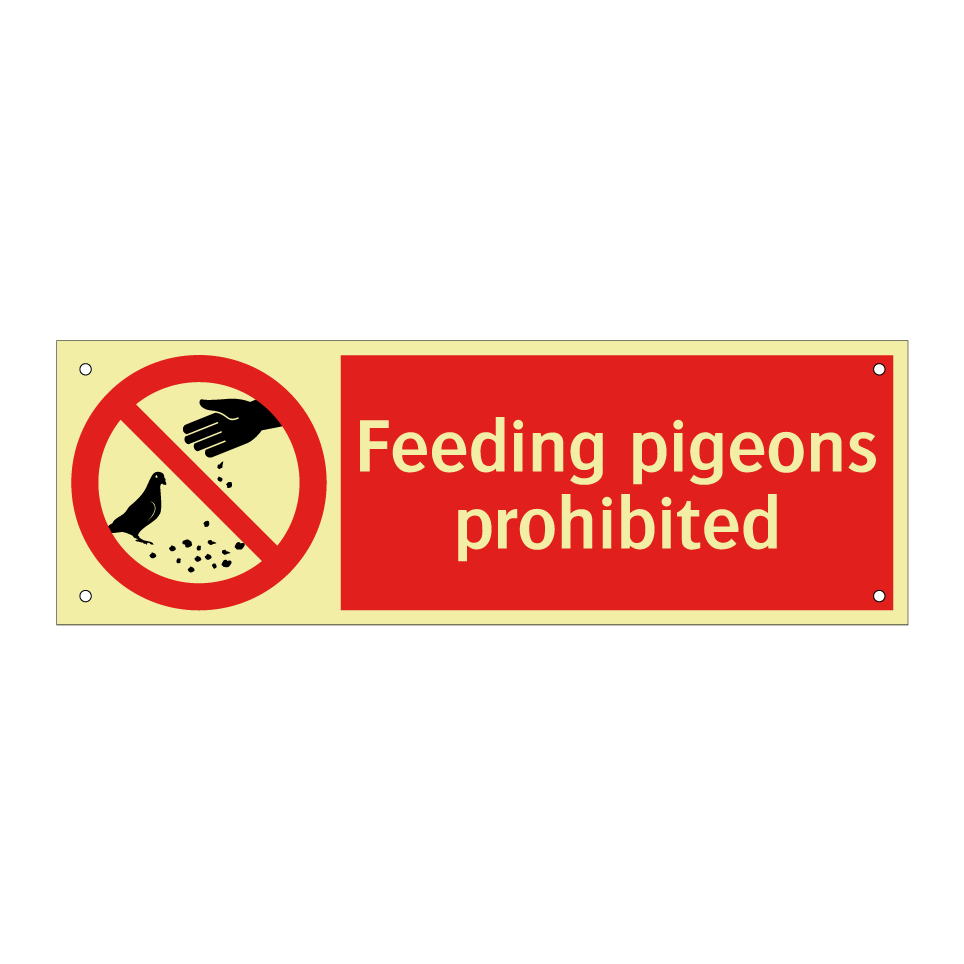 Feeding pigeons prohibited