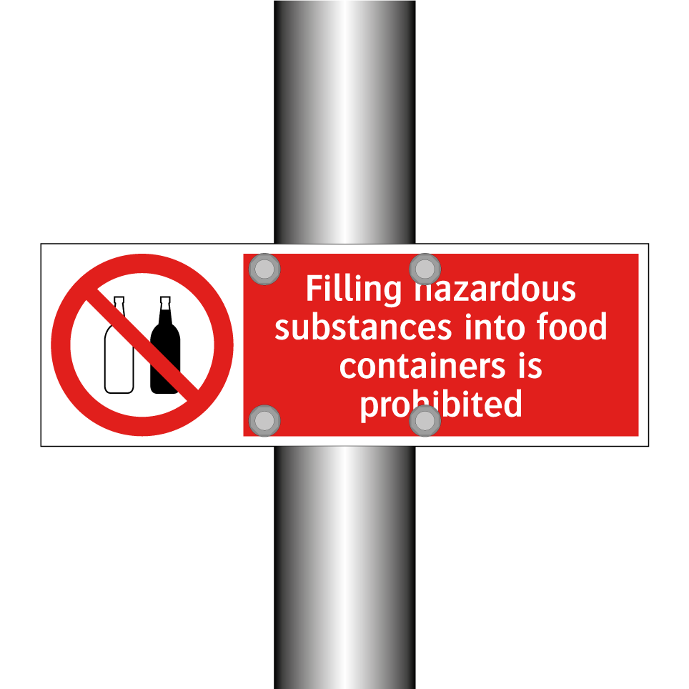 Filling hazardous substances into food containers is prohibited