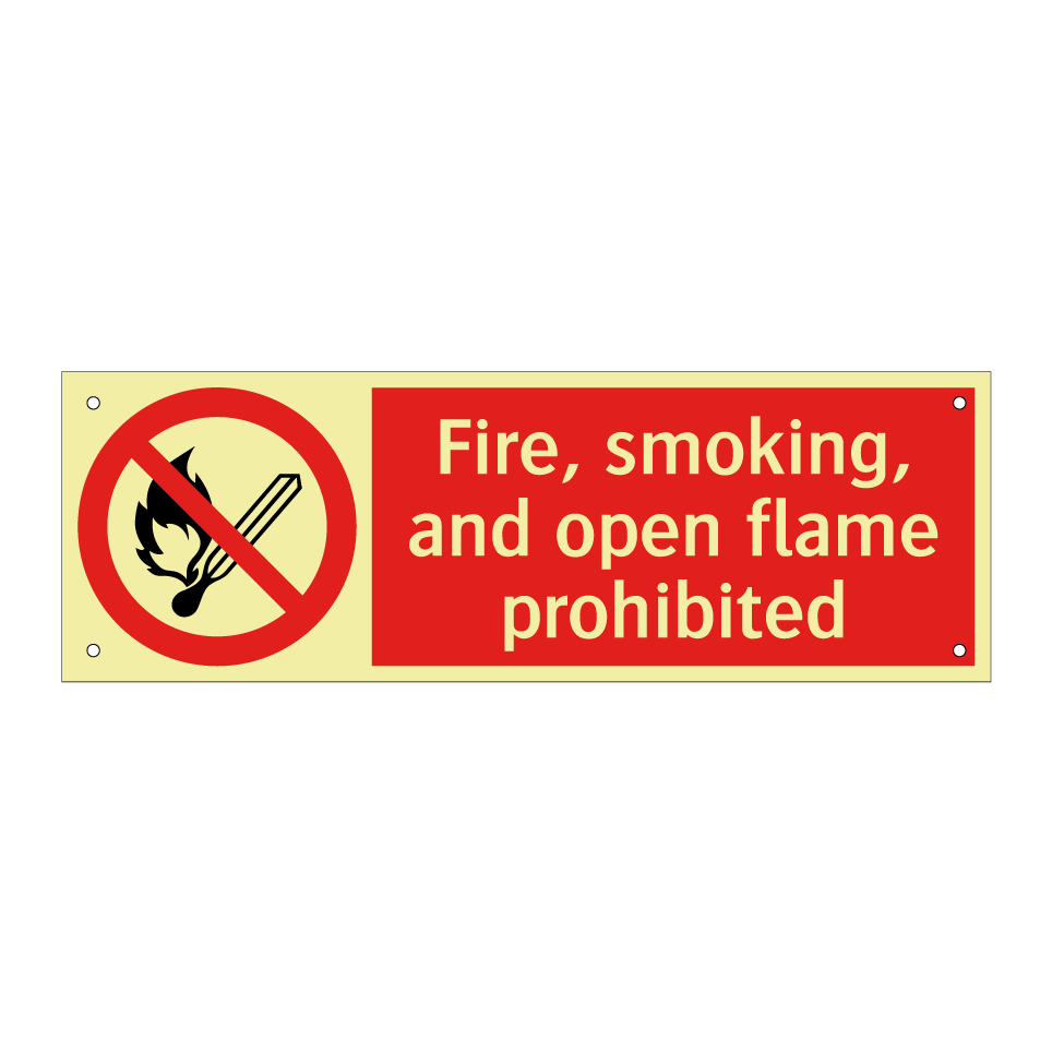 Fire, smoking, and open flame prohibited