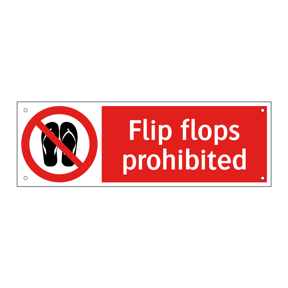 Flip flops prohibited