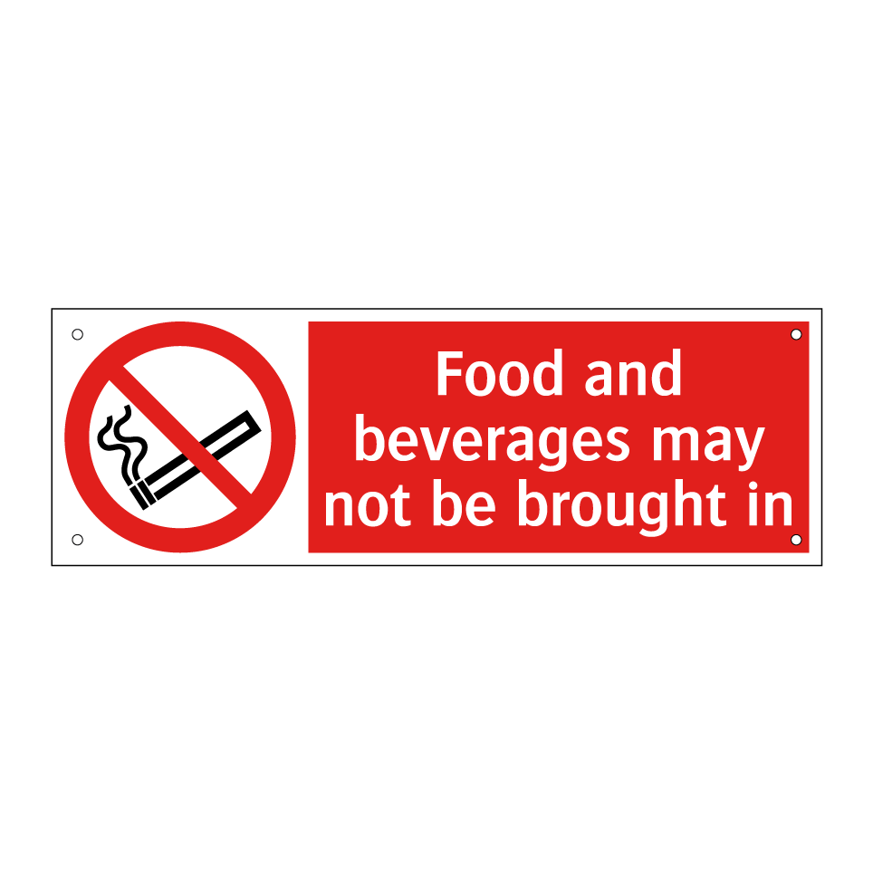 Food and beverages may not be brought in