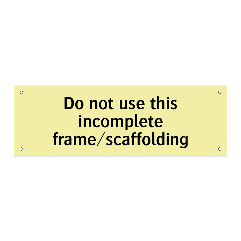 Do not use this incomplete frame/scaffolding