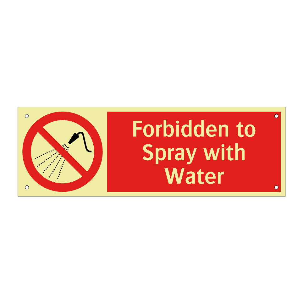 Forbidden to Spray with Water