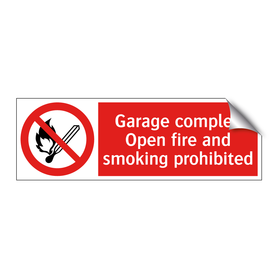 Garage complex Open fire and smoking prohibited