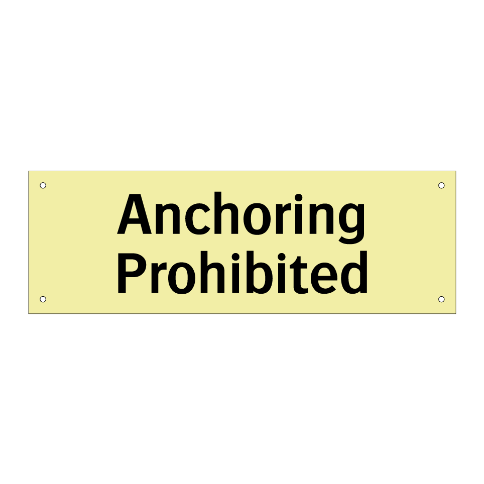 Anchoring Prohibited