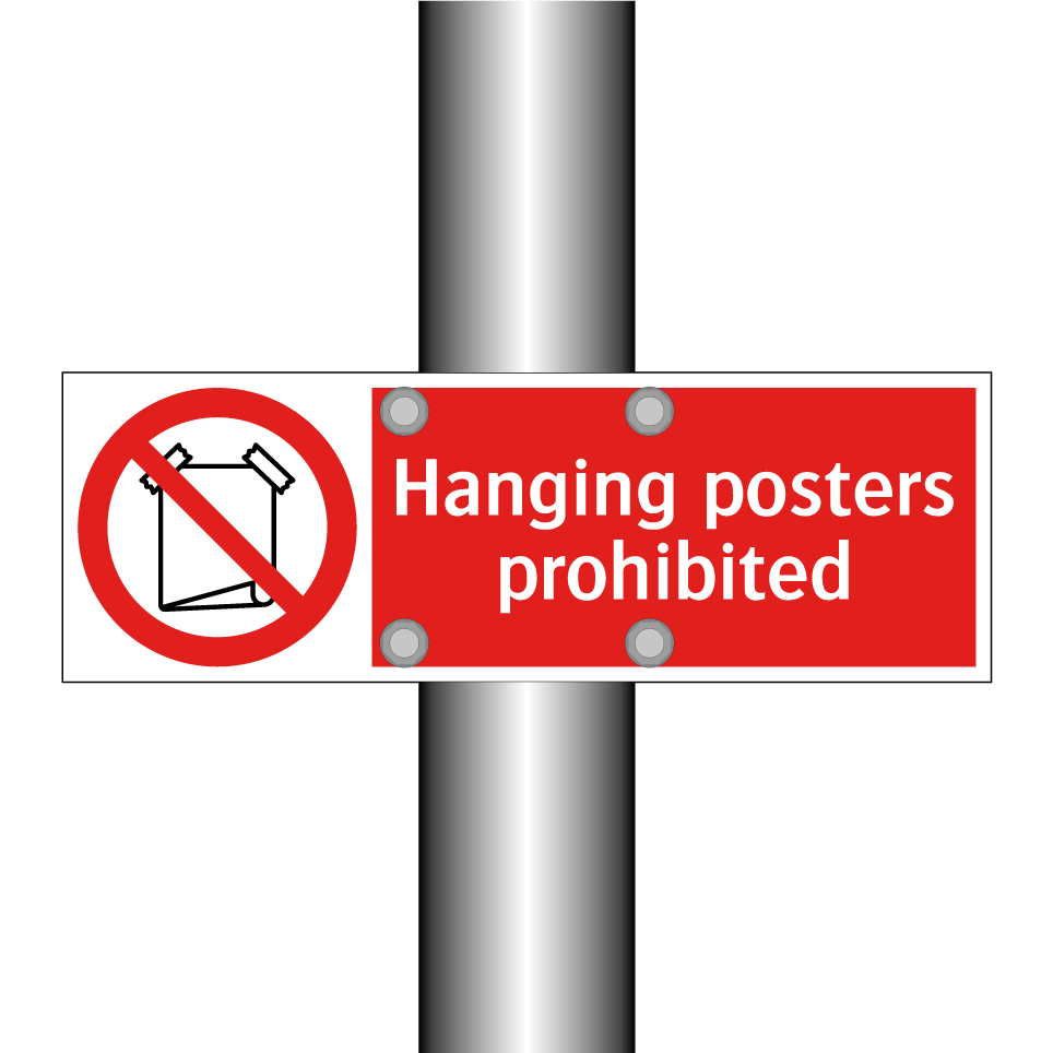 Hanging posters prohibited