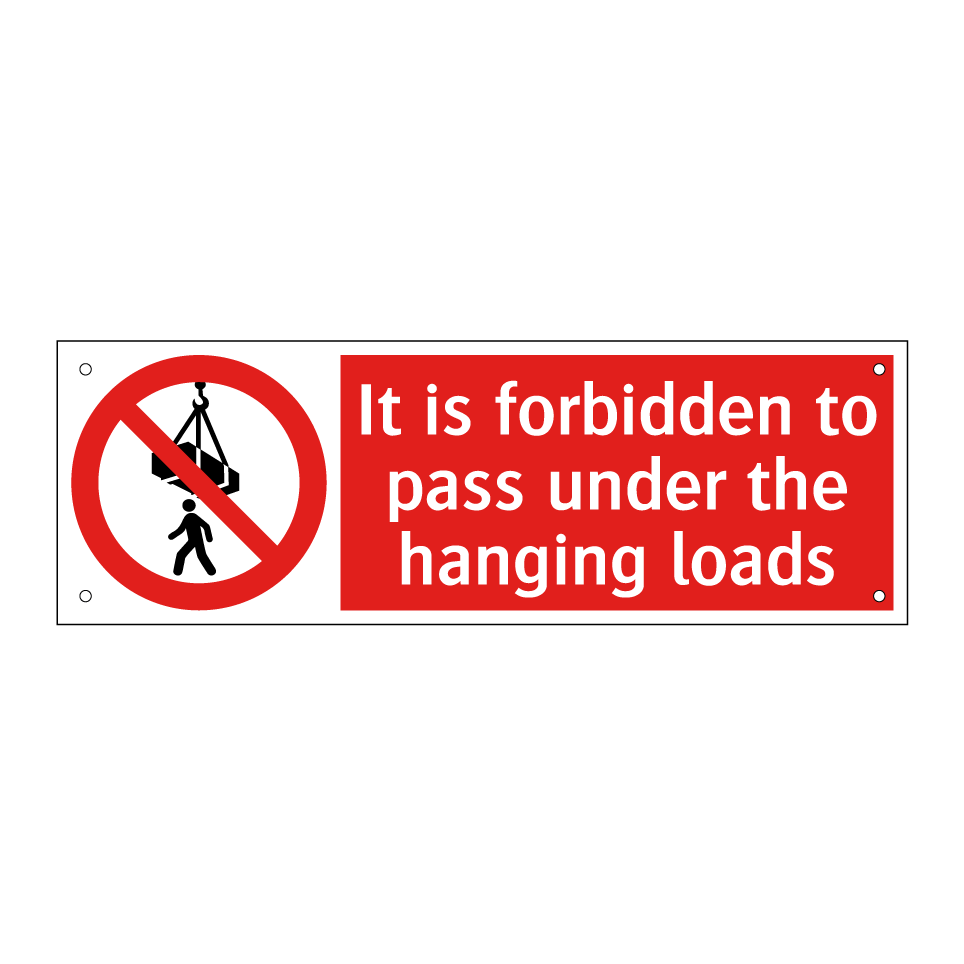 It is forbidden to pass under the hanging loads