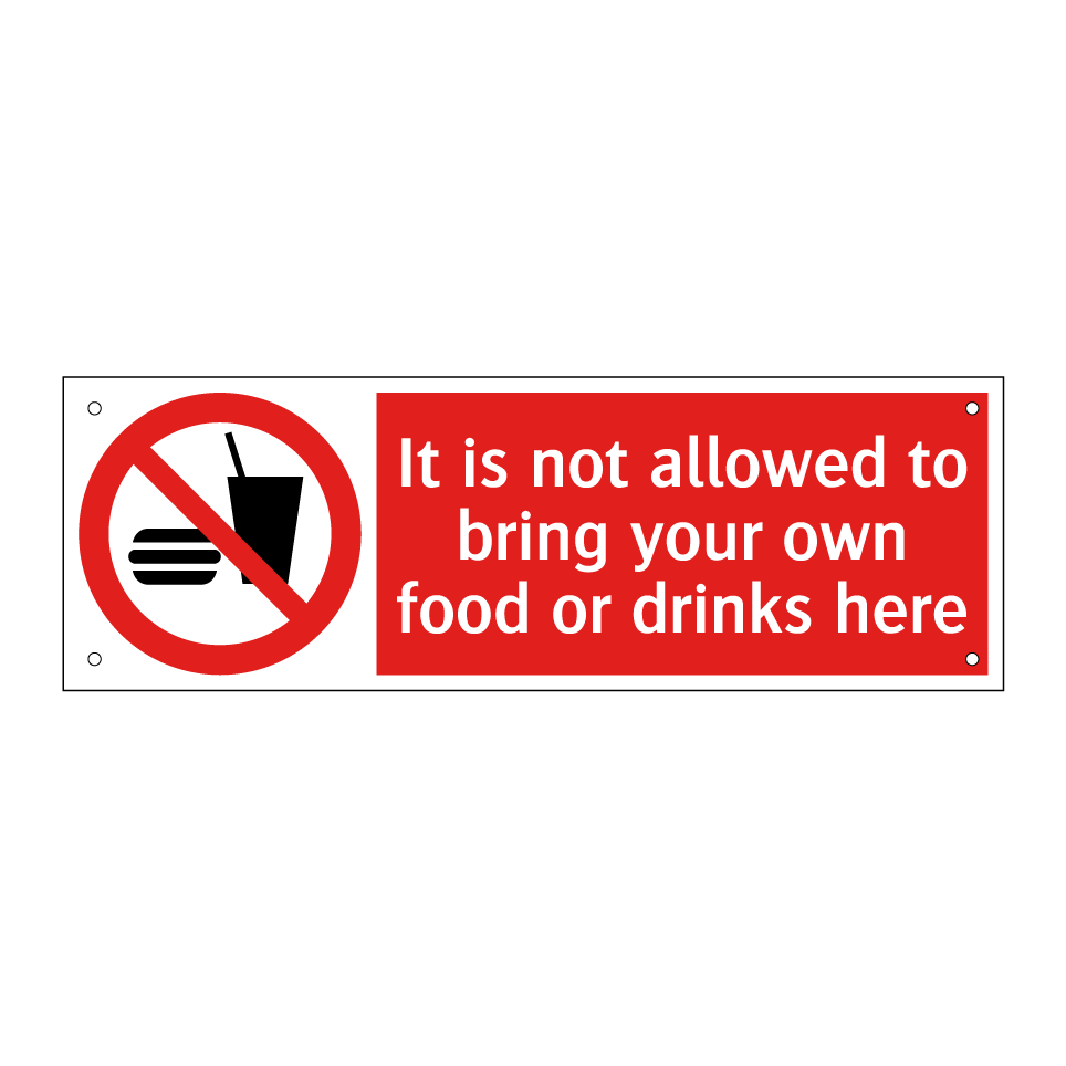 It is not allowed to bring your own food or drinks here