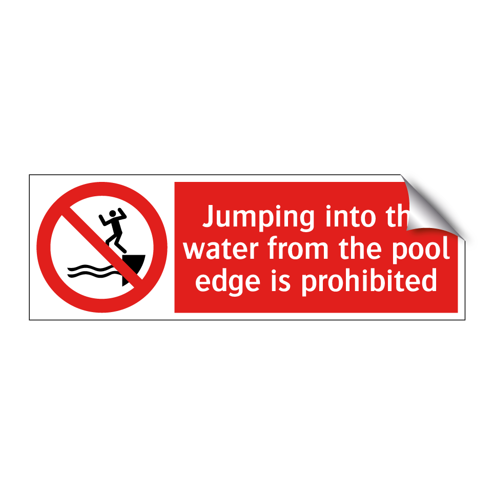 Jumping into the water from the pool edge is prohibited