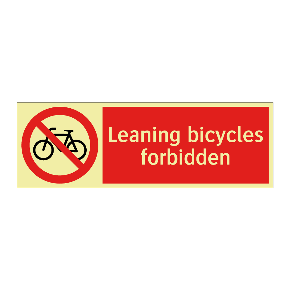 Leaning bicycles forbidden