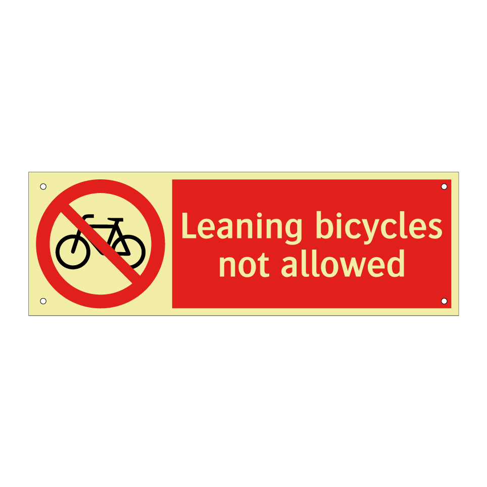 Leaning bicycles not allowed