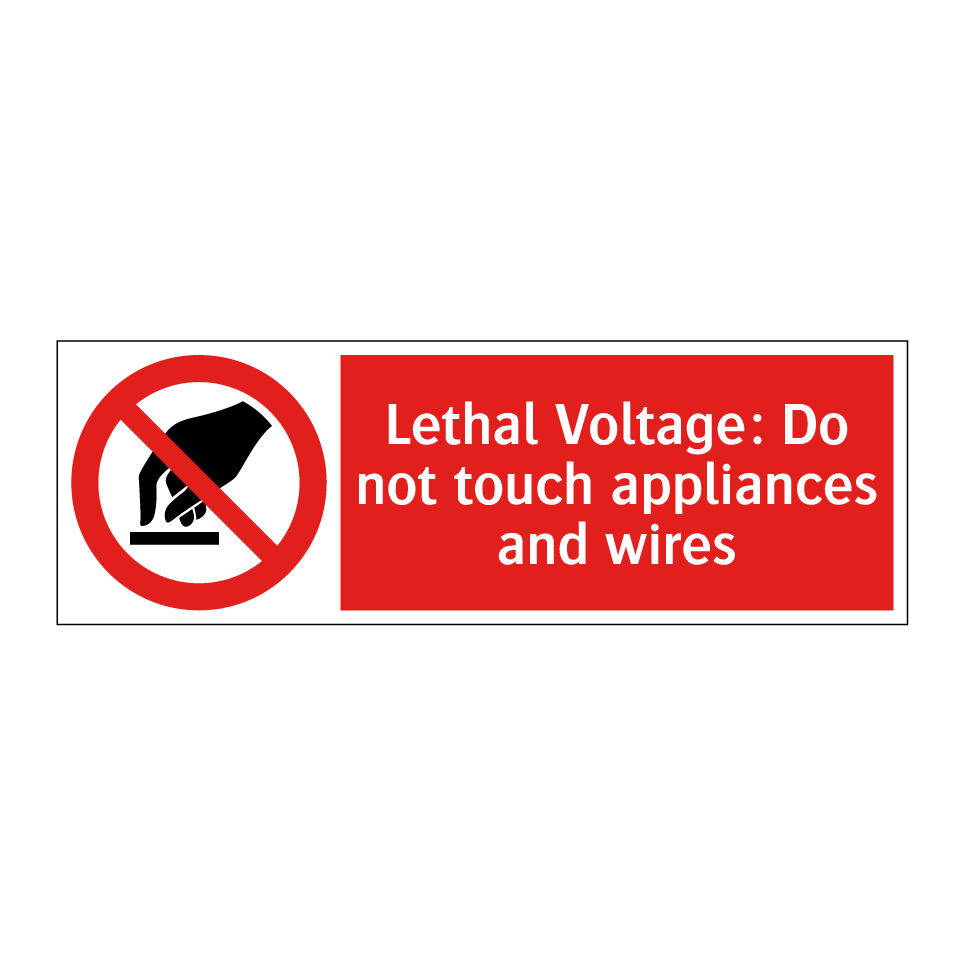 Lethal Voltage: Do not touch appliances and wires