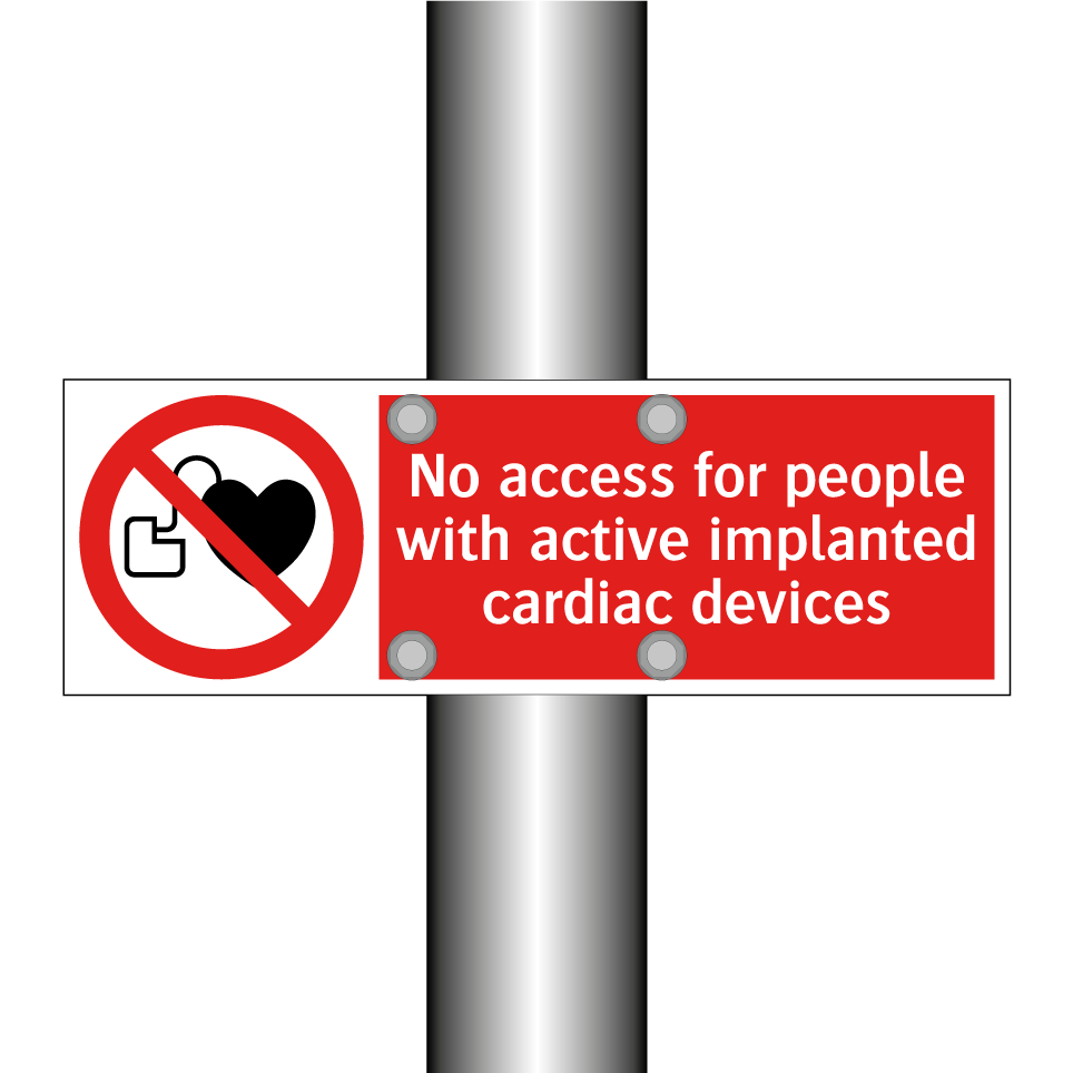 No access for people with active implanted cardiac devices