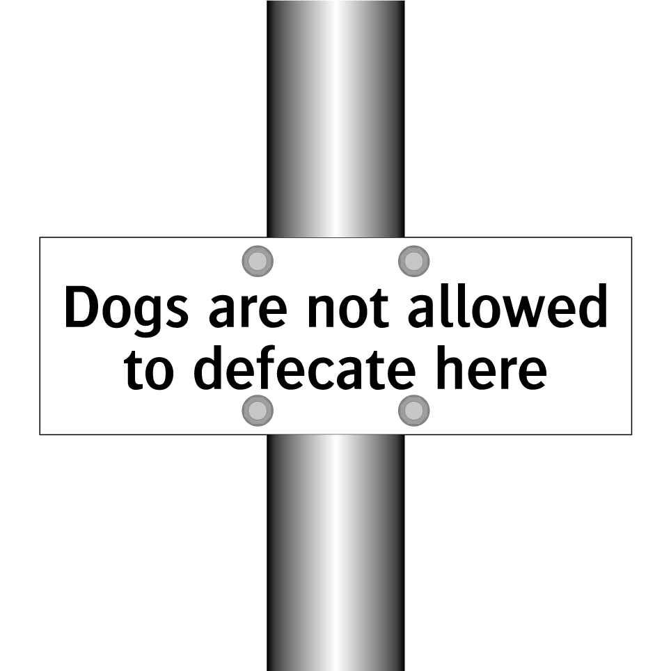 Dogs are not allowed to defecate here