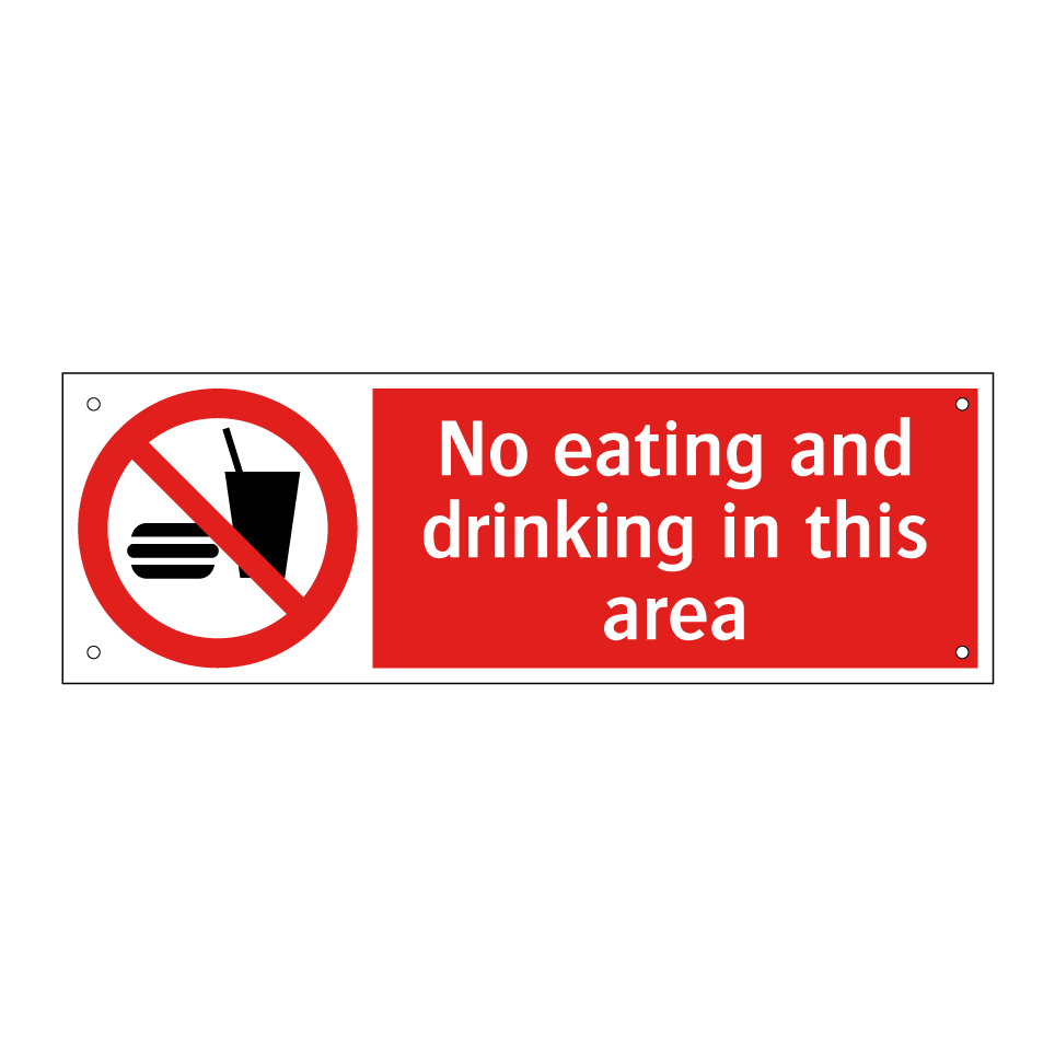 No eating and drinking in this area