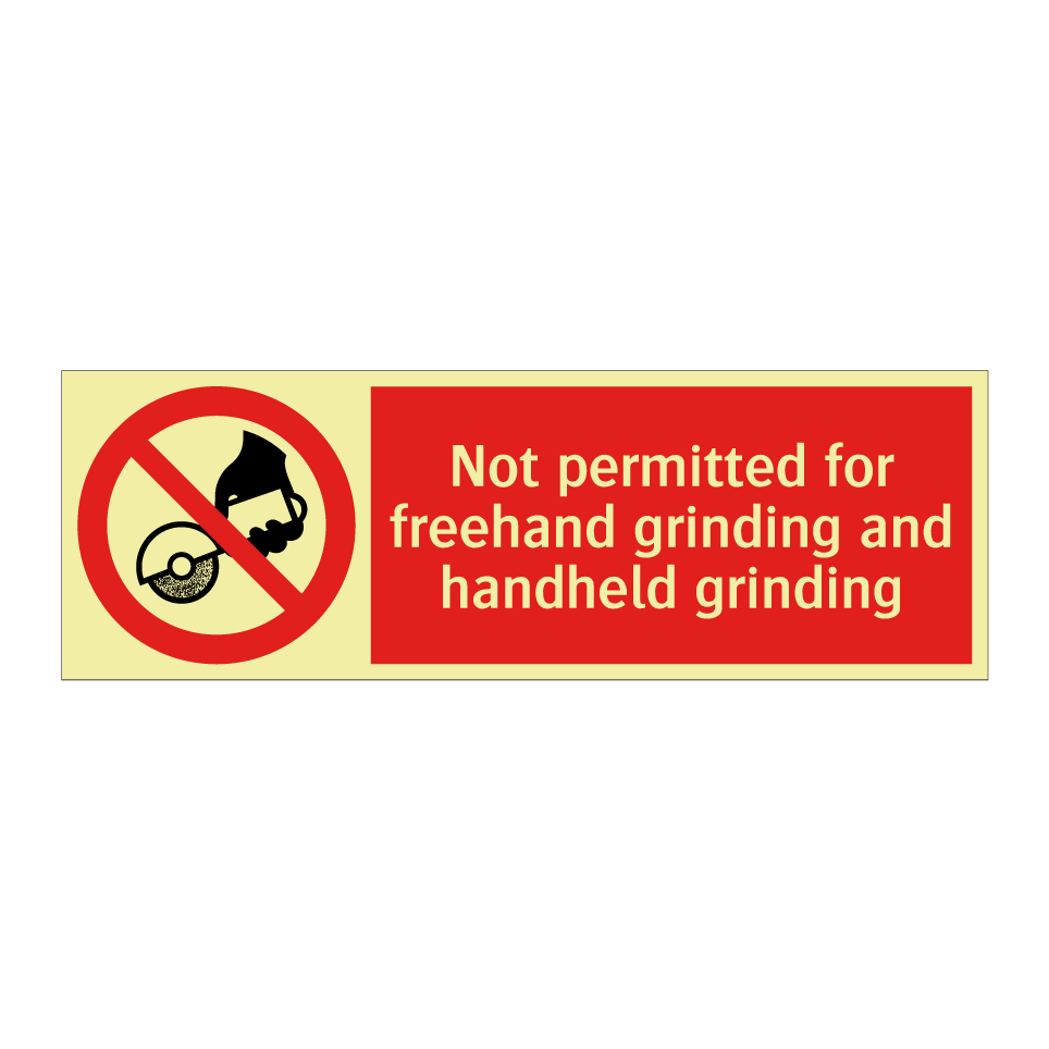 Not permitted for freehand grinding and handheld grinding